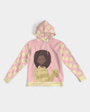  pale pink woman of color anime style graphic hoodie